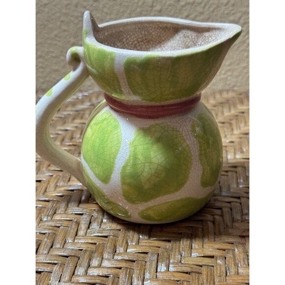Vintage Ceramic Cat Shaped Creamer Pitcher With Crackle Glaze Finish - Picture 4 of 9